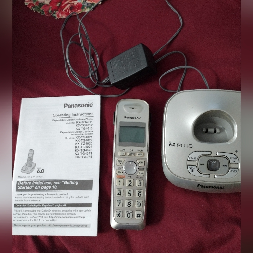 Panasonic KX-TG4021 DECT 6.0 Plus Cordless Phone Answering Machine Base …